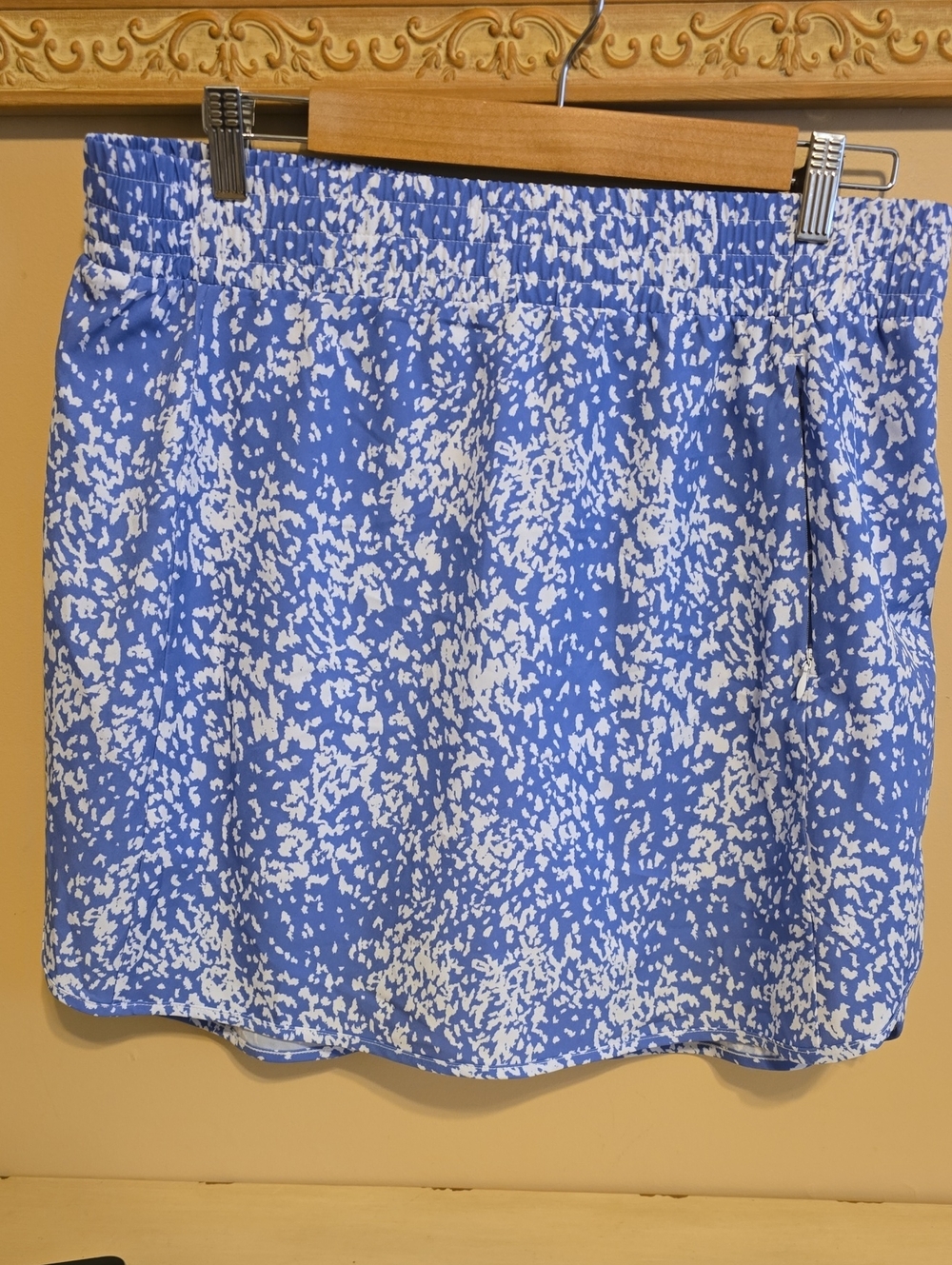 RBX Shorts Skort Womens Size Large White Blue Pattern Skort Skirt Activewear - Picture 1 of 12